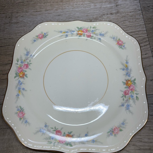 Vtg Homer Laughlin Dubarry Eggshell Nautilus Square Salad Plate H47N5 USA - Picture 8 of 9